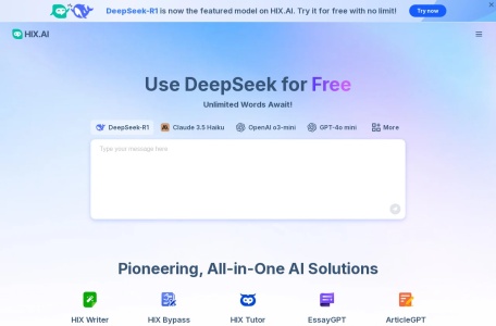 HIX AI网站截图预览 HIX AI网站logo - 网站目录优质网站推荐